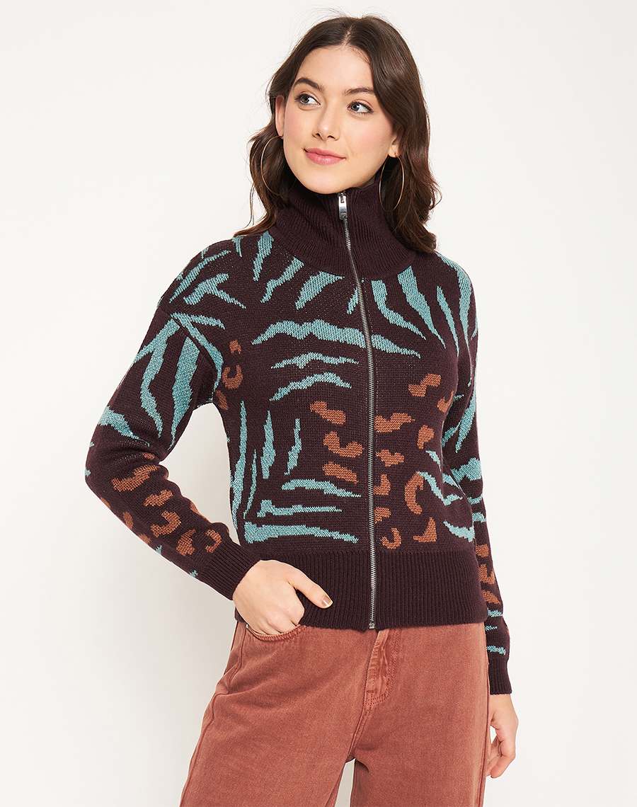 Madame Chocolate Printed  Sweater