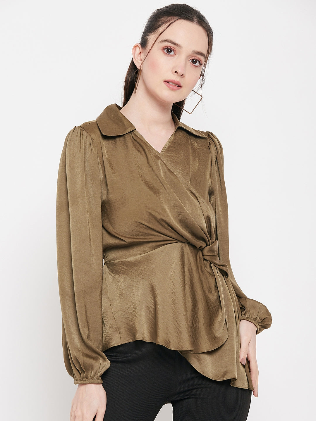 Camla Barcelona Olive Green Top For Women