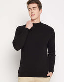 Camla Barcelona Mock Neck Black Sweater For Men