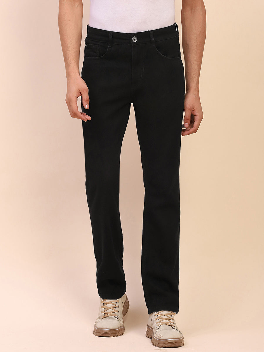 Camla Barcelona Whiskered Black Cotton Straight Denim
