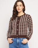 Camla Barcelona Chequered Brown Cardigan