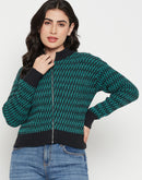 Madame Printed Emerald Green Sweater