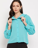 Camla Barcelona Blue Peter Pan Collar Shirt