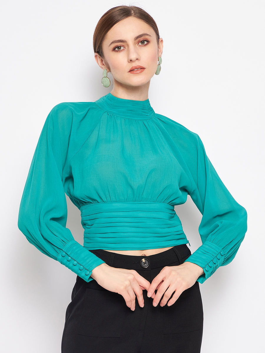Madame Green Turtle Neck Top