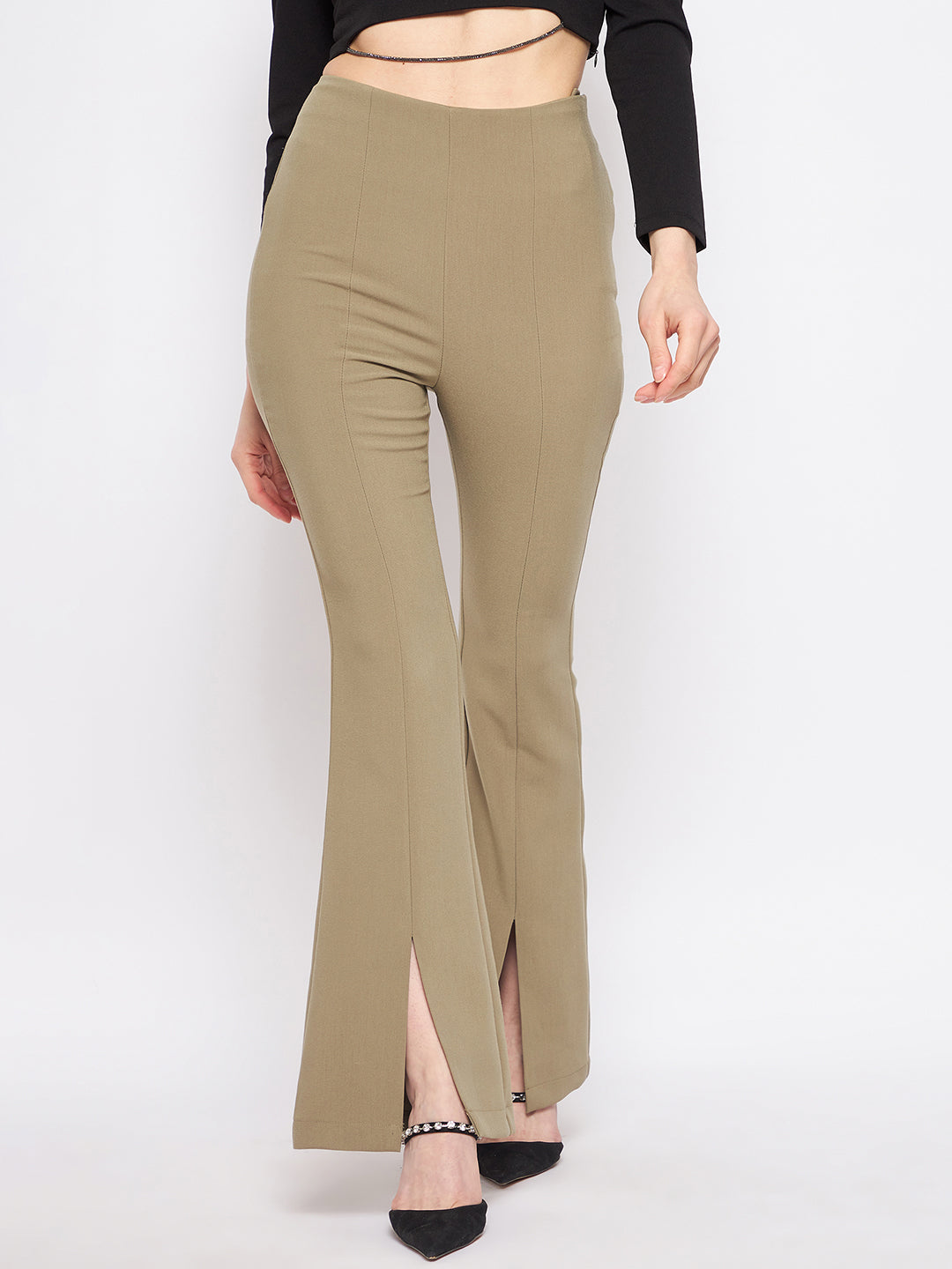 Camla Barcelona Khaki Green Trouser For Women