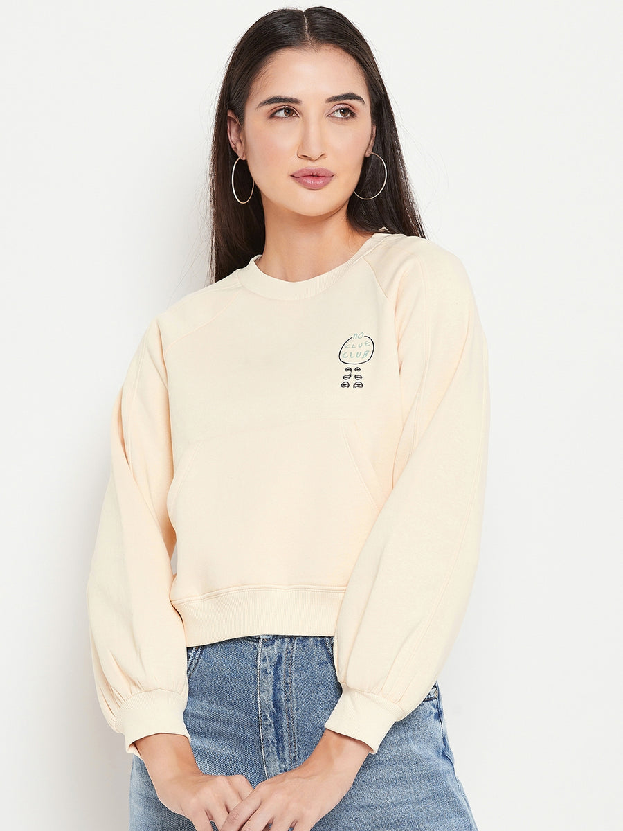 Camla Cream Printed Sweatshirt