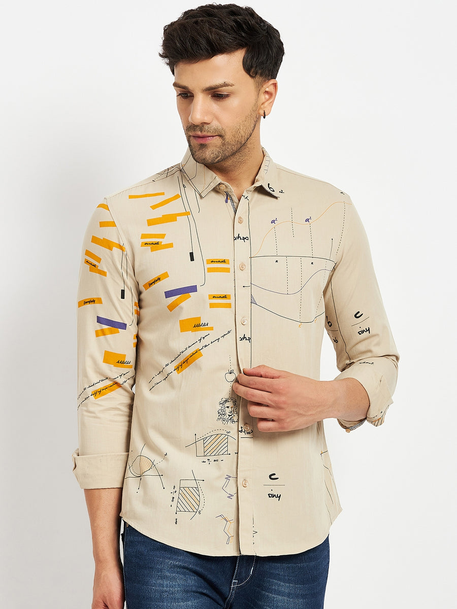 Camla Beige Shirts For Men