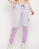 Msecret Light Mauve Colourblock Cotton Trackpants