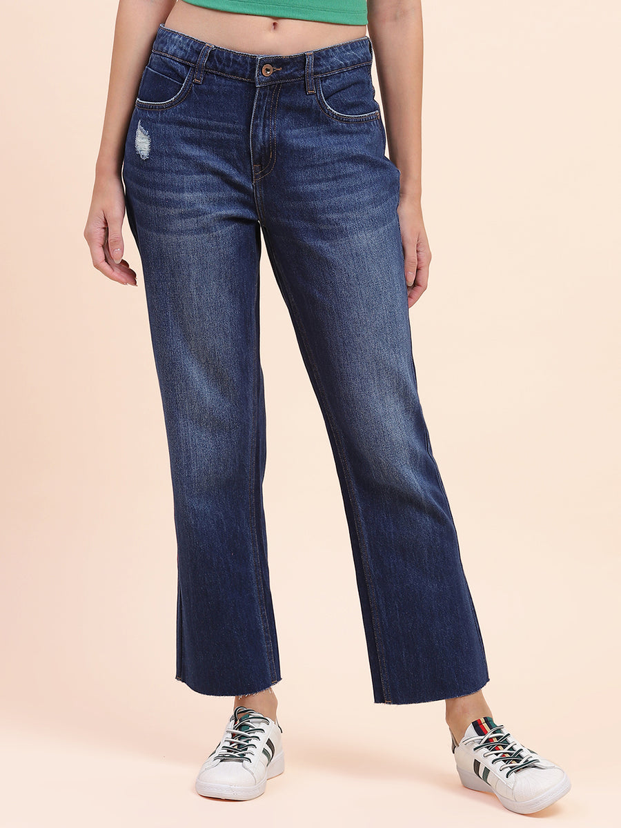Camla Barcelona Washed Dark Blue Mom Fit Jeans