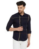 Camla Barcelona Chequered Navy Blue Shirt
