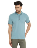 Camla Teal T -Shirt For Men