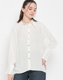 Camla Barcelona White Satin Shirt For Women