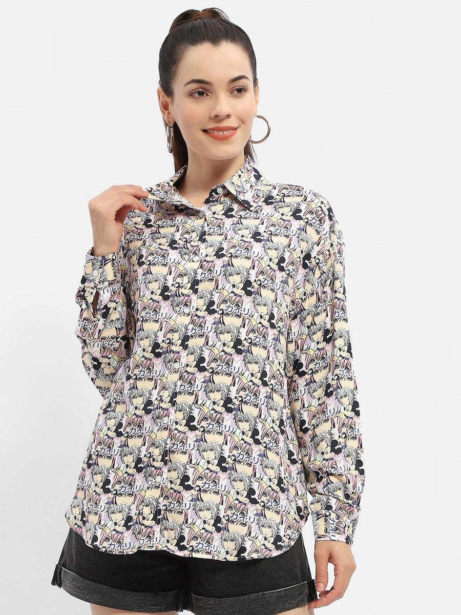 Madame Disney Mickey Mouse Print Mauve Shirt