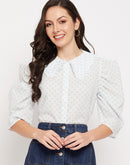 Camla Barcelona White Peter Pan Collar Top