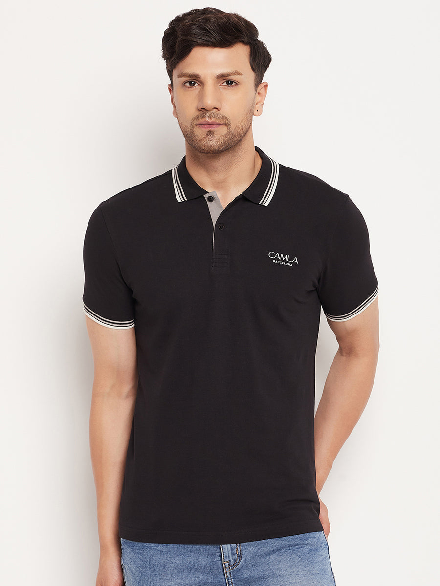 Camla Black T-Shirt For Men