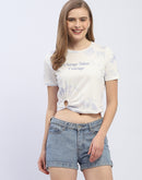 Madame Tie-Dye White Crop T-shirt