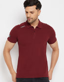 Camla Mehroon T- Shirt For Men