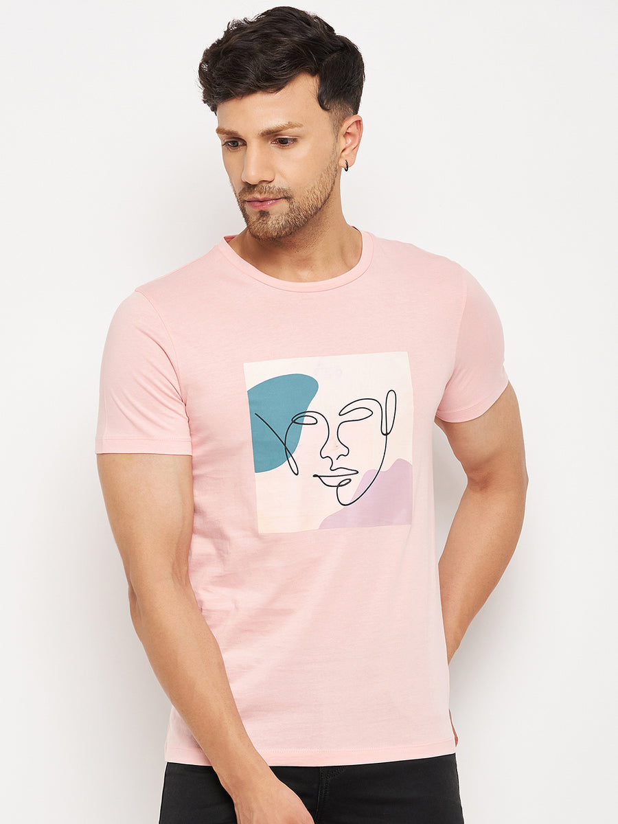 Camla Peach T- Shirt For Men