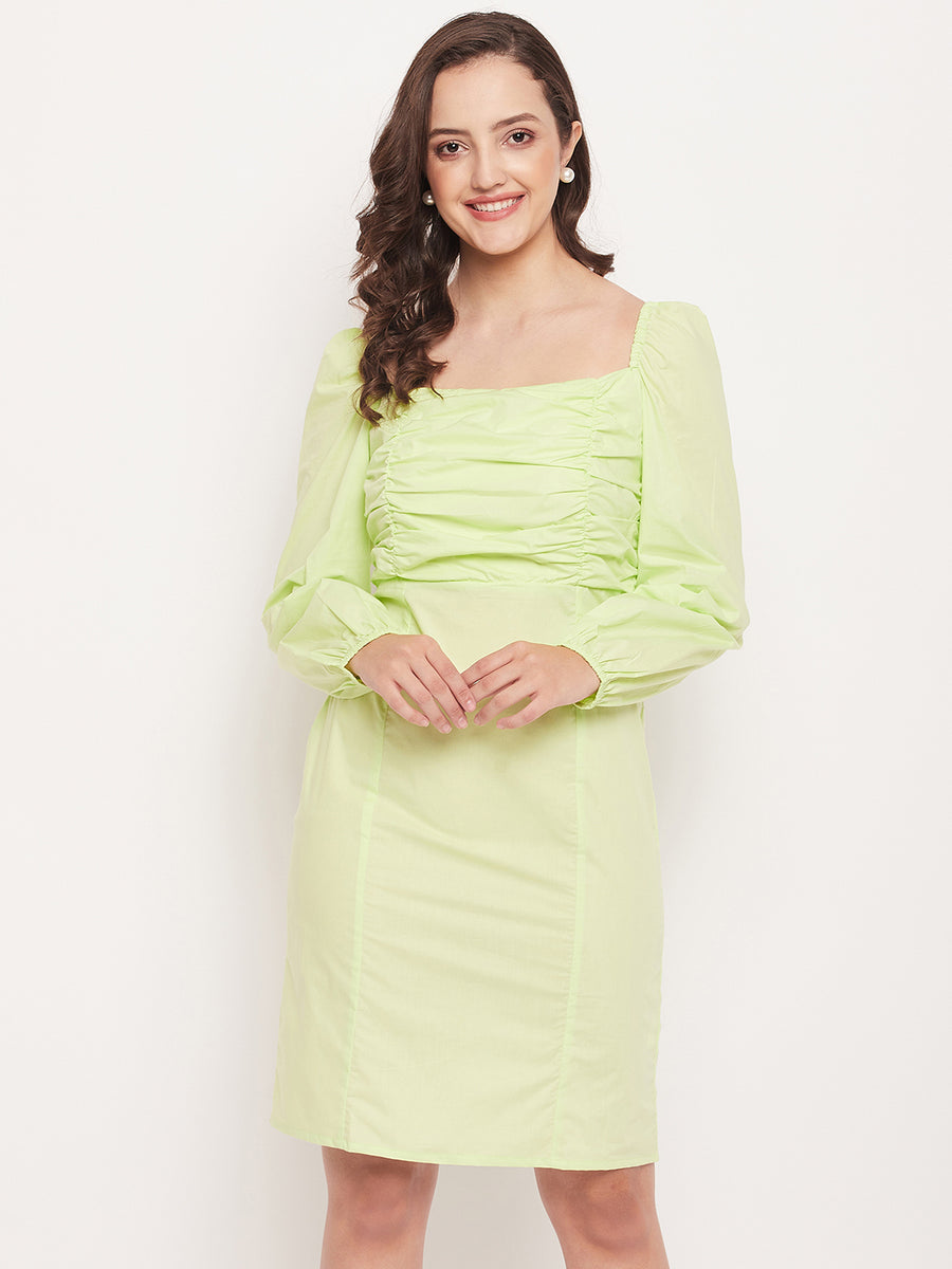 Madame Green Solid Dress
