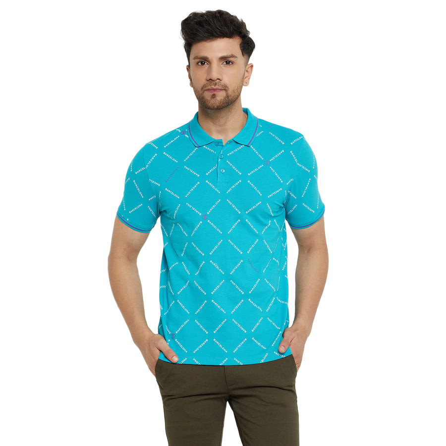 Camla Turquoise T -Shirt For Men