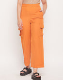 Madame Orange Zipped Cargo Pants