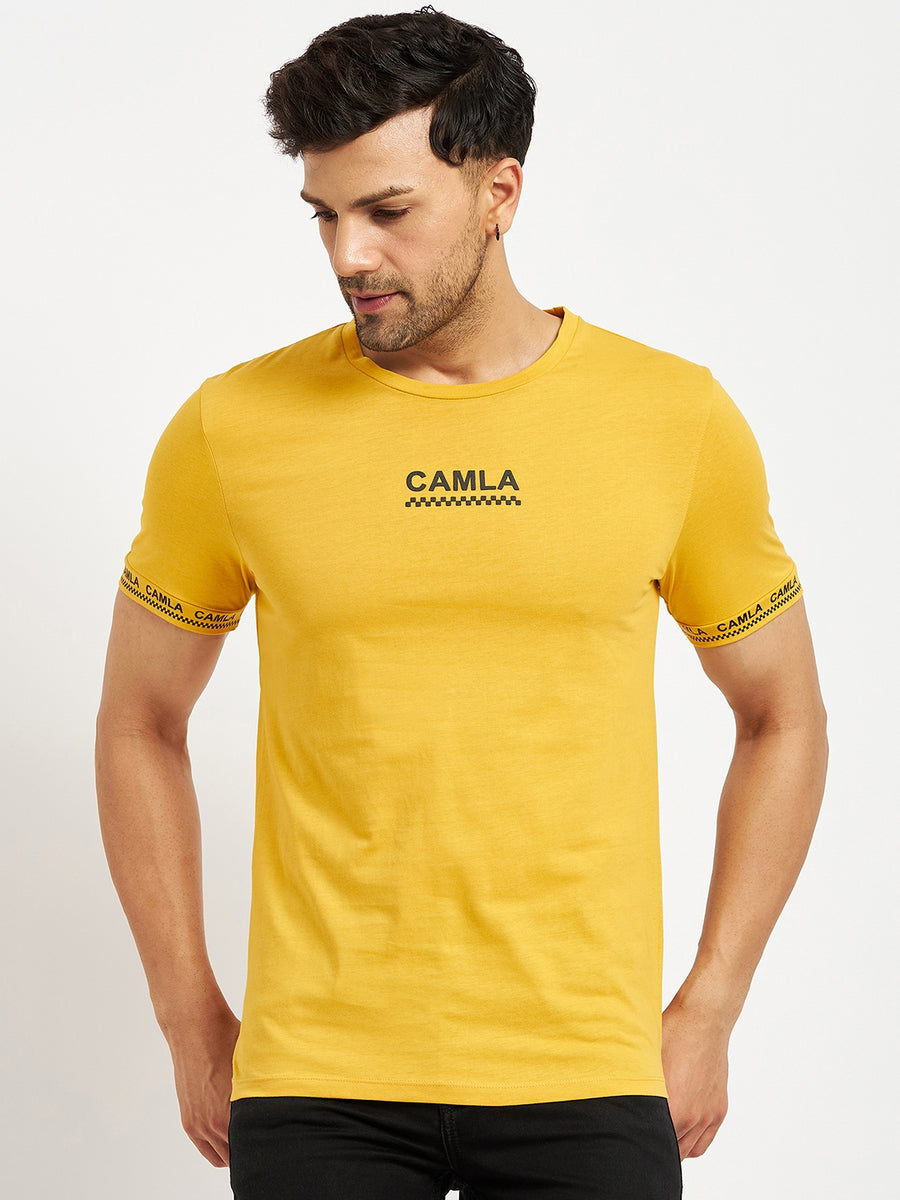 Camla Mustard T- Shirt For Men