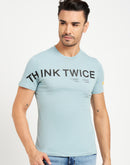 Camla Barcelona Typography Blue Regular T-Shirt
