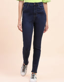 Camla Barcelona Solid Navy Blue Slim Fit Jeans