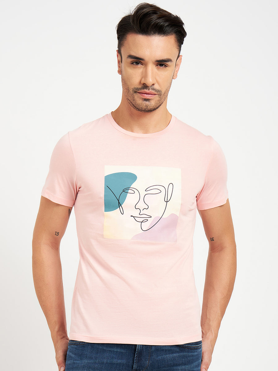 Camla Peach T- Shirt For Men