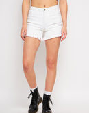 Camla Barcelona Distressed Hem White Shorts