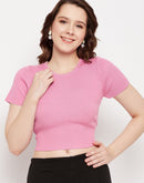 Camla Barcelona Rose Knot Detailed  Crop Top