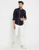 Camla Barcelona Chequered Navy Blue Shirt