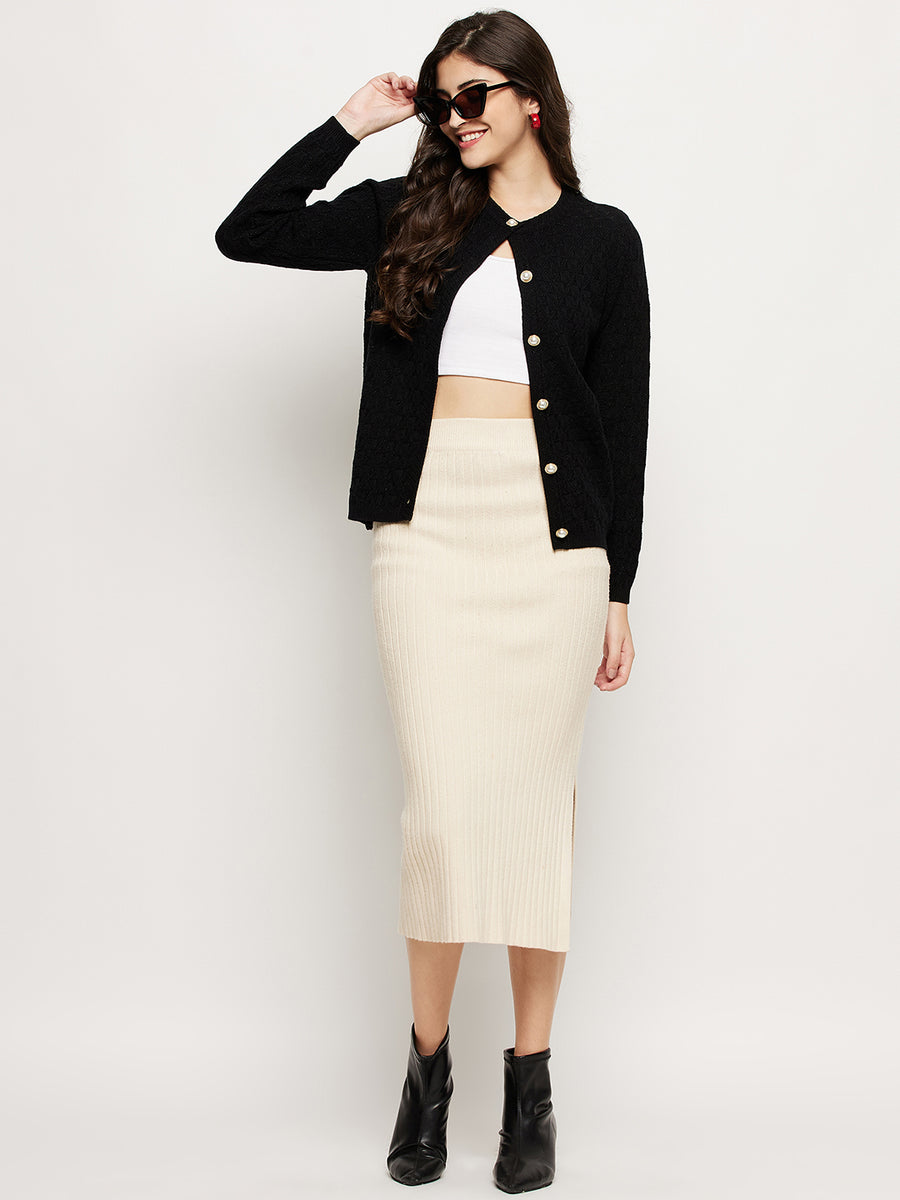 Madame Black Buttoned Cardigan