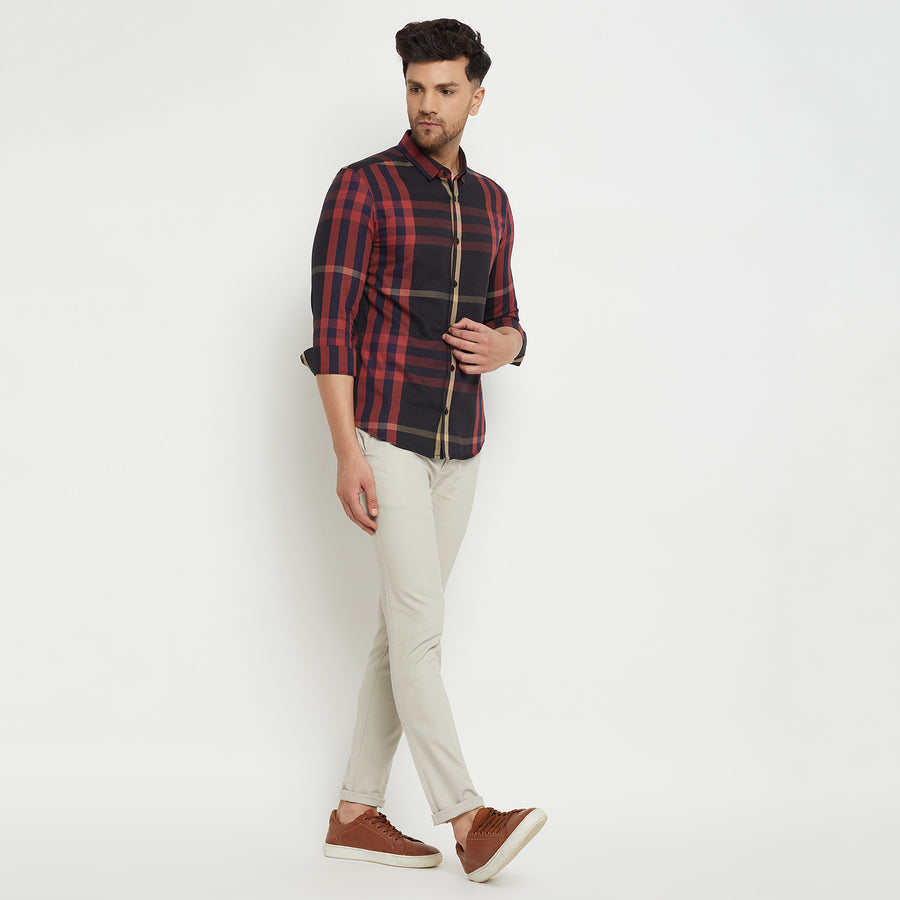 Camla Barcelona Chequered Black Shirt