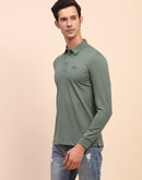 Camla Barcelona Polo Neck Full Sleeve Green Tshirt