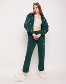 Camla Barcelona Disney Mickey Mouse Printed Dark Teal Green Track Suit