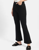 Madame Solid Black Flared Jeans