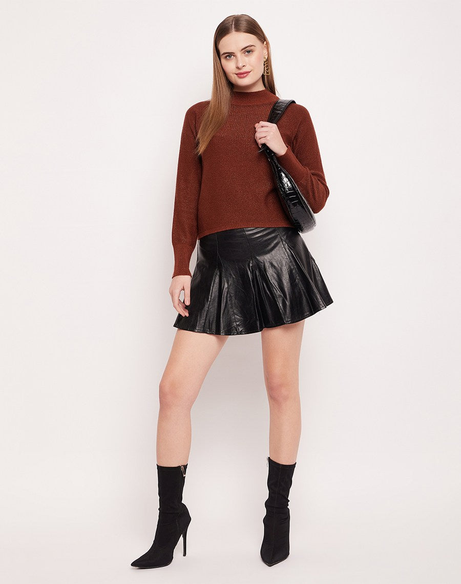 Camla Barcelona Shimmery Rust Brown Sweater