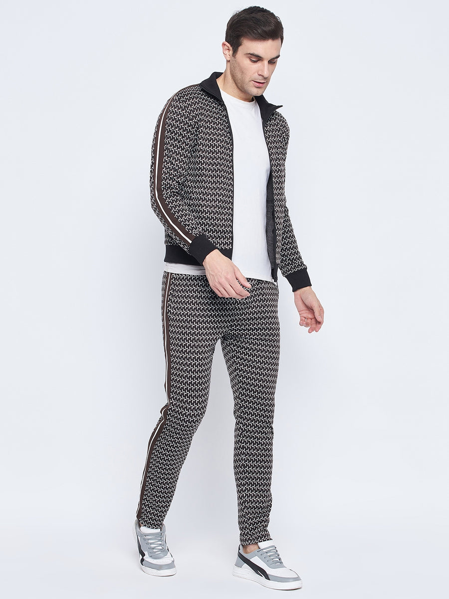 Camla Barcelona Geometric Print Black And White Tracksuit