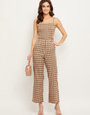 Camla Barcelona Women Beige Cut Out Spaghetti Strap Jumpsuit