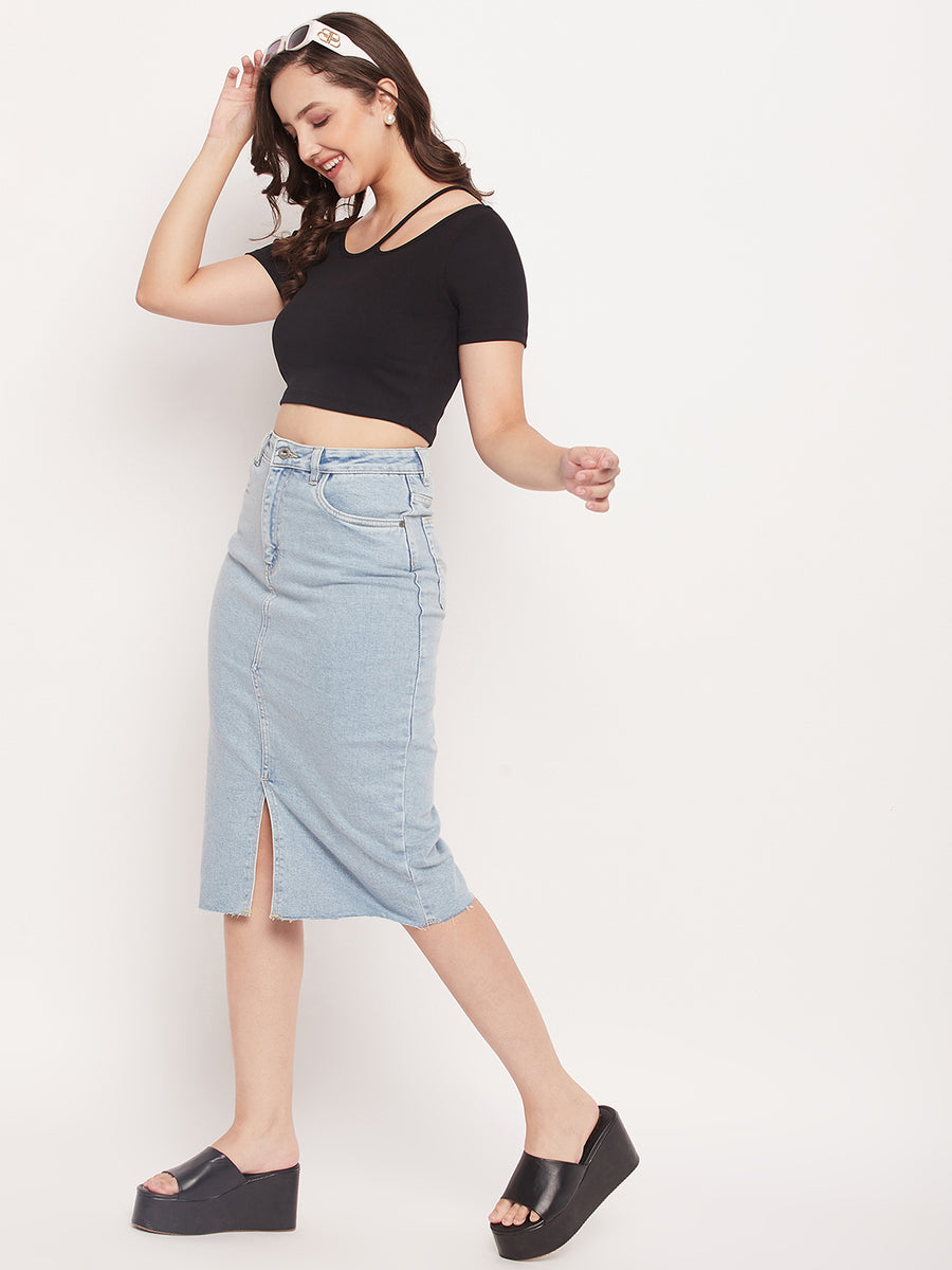 Camla Blue Skirt For Women