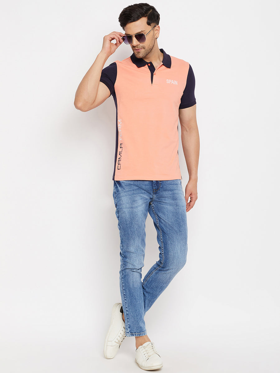 Camla Peach T- Shirt For Men