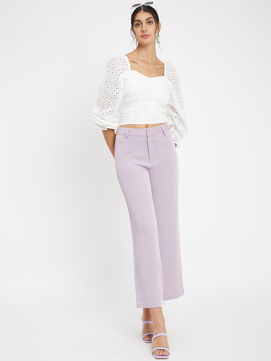 Camla White Sweetheart Neck Top For Women