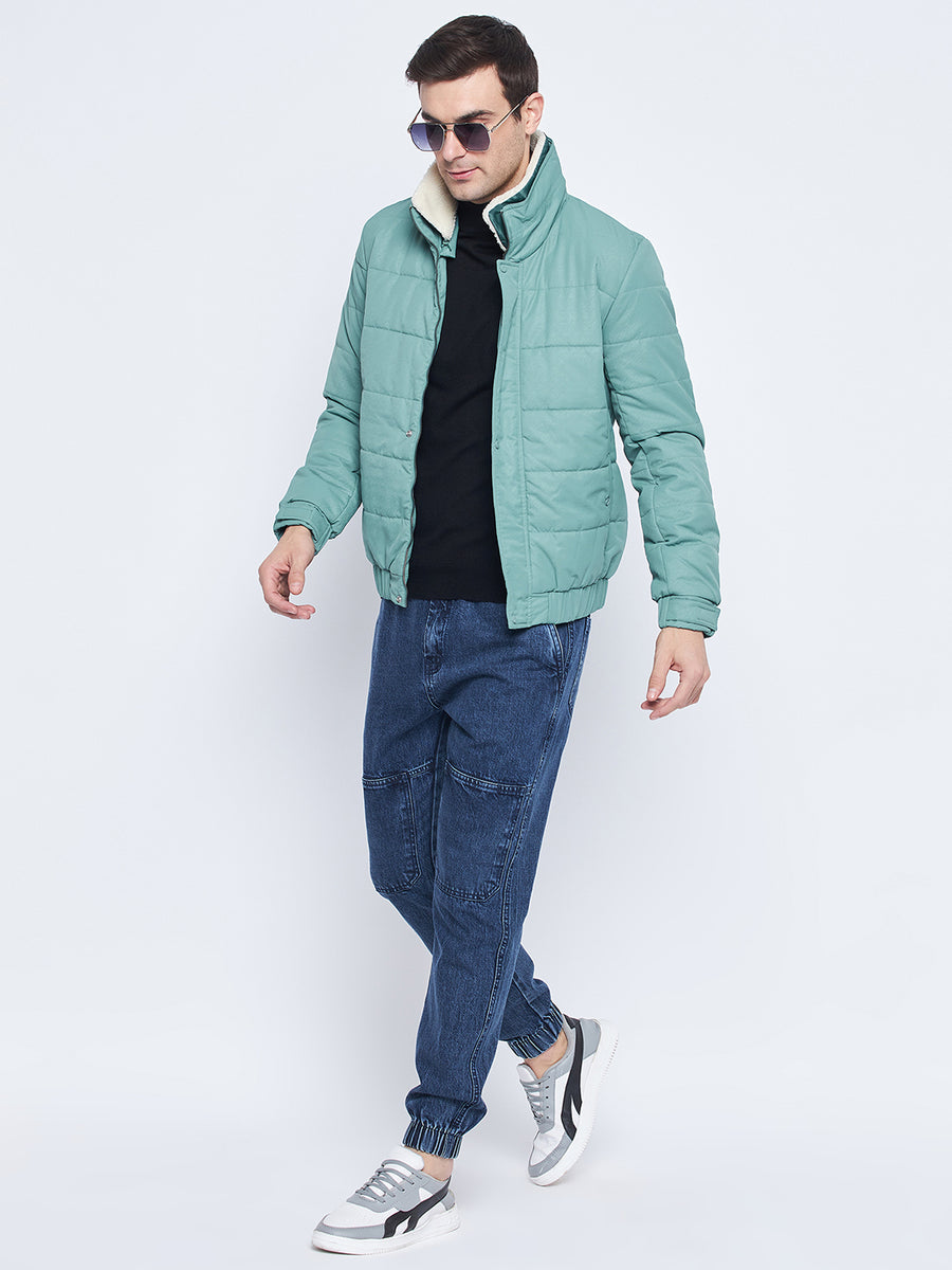 Camla Barcelona Mint Blue Puffer Jacket For Men