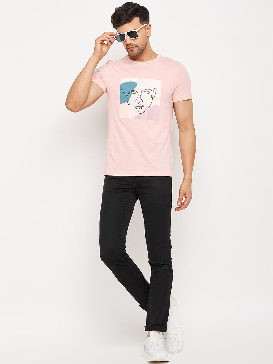 Camla Peach T- Shirt For Men