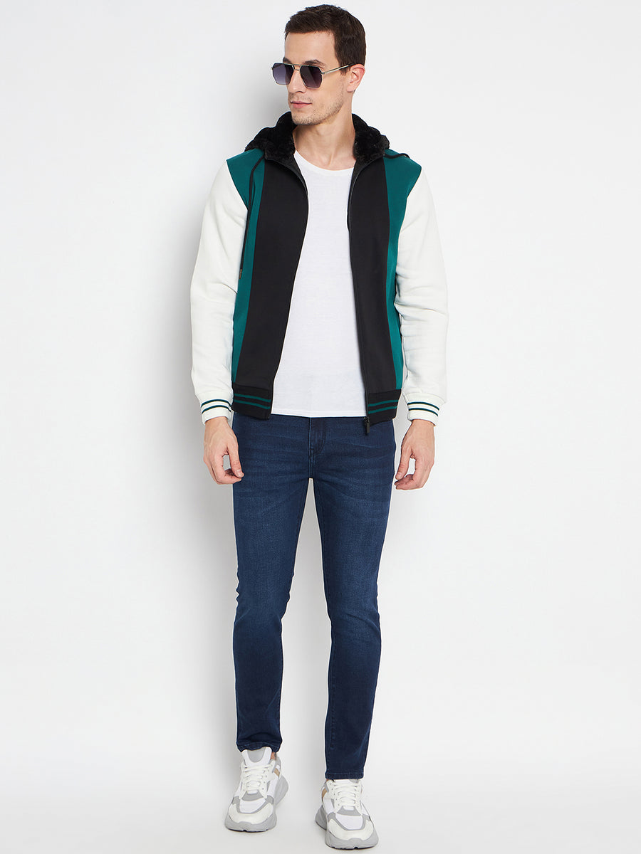 Camla Barcelona Colourblocked Black Hooded Sweatshirt