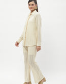 Madame Shanaya Kapoor Knitted Beige Three-Piece Co-Ord Set