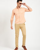 Camla Barcelona Solid Peach Shirt For Men
