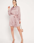 Camla Barcelona Abstract Print Blush Pink Shirt Dress
