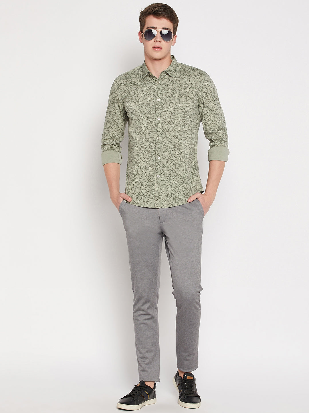 Camla Barcelona Green Shirt For Men